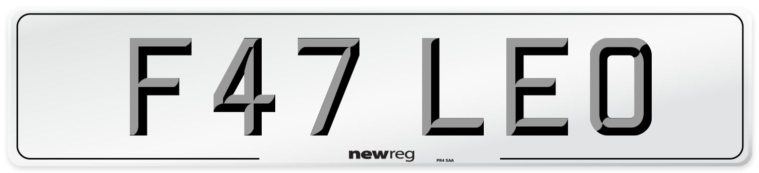 F47 LEO Number Plate from New Reg